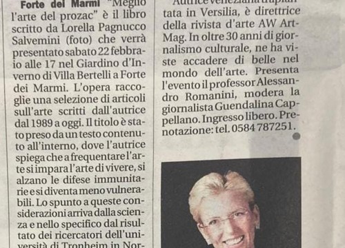 Meglio l'arte del Prozac • Il Tirreno, 19 febbraio 2025